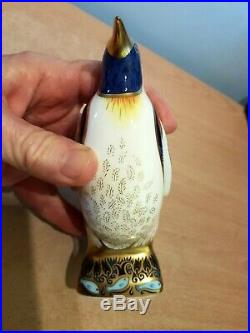 Royal Crown Derby Paperweight Emperor Penguin Boxed with Gold Stopper. Ex Cond