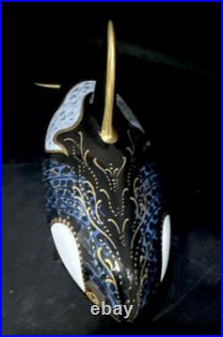 Royal Crown Derby Paperweight FAIR ISLE ORCA MINT Gold Stopper