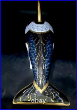 Royal Crown Derby Paperweight FAIR ISLE ORCA MINT Gold Stopper