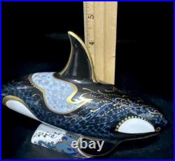 Royal Crown Derby Paperweight FAIR ISLE ORCA MINT Gold Stopper