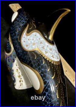 Royal Crown Derby Paperweight FAIR ISLE ORCA MINT Gold Stopper