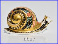 Royal Crown Derby Paperweight GARDEN SNAIL Ltd Edition /4,500 Gold Stopper