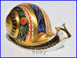 Royal Crown Derby Paperweight GARDEN SNAIL Ltd Edition /4,500 Gold Stopper