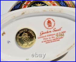 Royal Crown Derby Paperweight GARDEN SNAIL Ltd Edition /4,500 Gold Stopper