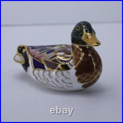 Royal Crown Derby Paperweight Imari Mallard Duck Signed England 2004