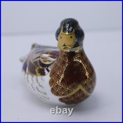Royal Crown Derby Paperweight Imari Mallard Duck Signed England 2004