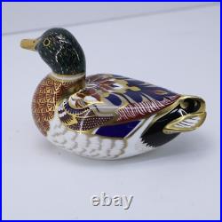 Royal Crown Derby Paperweight Imari Mallard Duck Signed England 2004