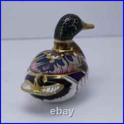 Royal Crown Derby Paperweight Imari Mallard Duck Signed England 2004