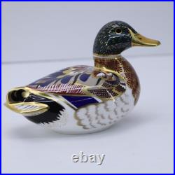 Royal Crown Derby Paperweight Imari Mallard Duck Signed England 2004