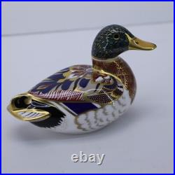 Royal Crown Derby Paperweight Imari Mallard Duck Signed England 2004