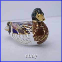 Royal Crown Derby Paperweight Imari Mallard Duck Signed England 2004