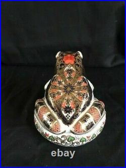 Royal Crown Derby Paperweight Limited Edition Frog with Certificate 1308, Boxed