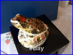 Royal Crown Derby Paperweight, Old Imari Frog Gold Stopper, Limited Edition