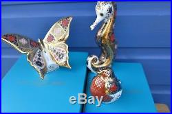 Royal Crown Derby Paperweight Old Imari SGB BUTTERFLY- SEAHORSE & ROBIN NEW