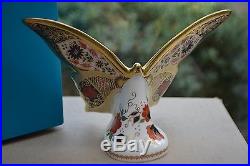 Royal Crown Derby Paperweight Old Imari Solid Gold Band BUTTERFLY 1st Quality