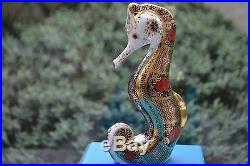 Royal Crown Derby Paperweight Old Imari Solid Gold Band SEAHORSE 1st Quality