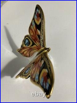Royal Crown Derby Paperweight PEACOCK BUTTERFLY 1st quality gold stopper