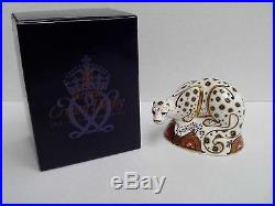 Royal Crown Derby Paperweight Snow Leopard (Height 12cm)