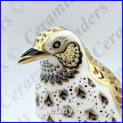 Royal Crown Derby Paperweight Song Thrush Bird 1st Quality Gold Stopper