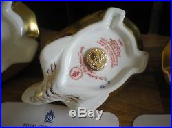 Royal Crown Derby Paperweight Yorkshire Rose Tortoise FATHER MOTHER & BABY