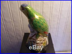 Royal Crown Derby Paperweights, Amazon Green Parrot-mmv Gold Stopper Limited