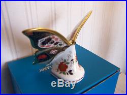 Royal Crown Derby Paperweights, Imari Butterfly, Solid Gold Band- Gold Stopper