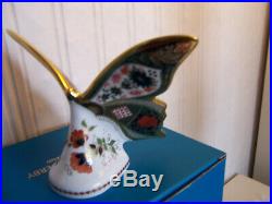 Royal Crown Derby Paperweights, Imari Butterfly, Solid Gold Band- Gold Stopper