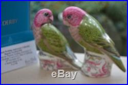 Royal Crown Derby Paperweights Pair Of MAJESTIC LOVEBIRDS L. E 500 1st Quality
