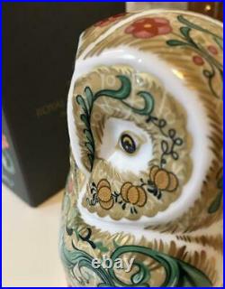 Royal Crown Derby Parchment Owl Paperweight with William Morris box F/S from JPN