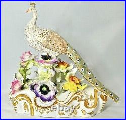 Royal Crown Derby Peacock Bird Sculpture Signed'l Tristram' Beautiful Vintage