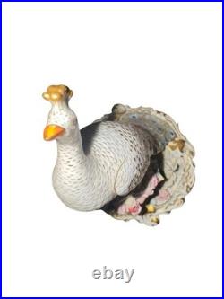 Royal Crown Derby Peacock Figurine 24cm Signed B. Barker Made in England