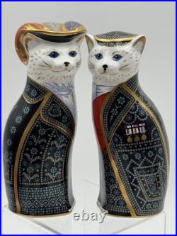 Royal Crown Derby Pearly King & Queen Cats 8