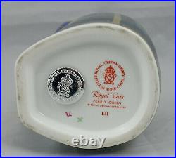 Royal Crown Derby Pearly Queen Cat Silver Stopper
