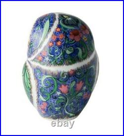 Royal Crown Derby Periwinkle Owl William Morris Bird Paperweight New 1st