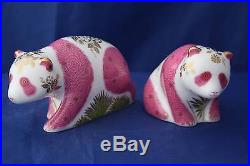 Royal Crown Derby Pink Baby Pandas Ltd Ed Paperweights MMXIV New Boxed