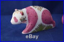 Royal Crown Derby Pink Baby Pandas Ltd Ed Paperweights MMXIV New Boxed