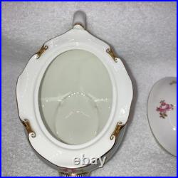 Royal Crown Derby Pinxton Roses Tea Pot Creamer Lidded Sugar Bowl Unused