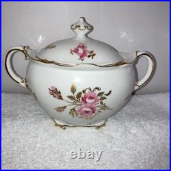Royal Crown Derby Pinxton Roses Tea Pot Creamer Lidded Sugar Bowl Unused