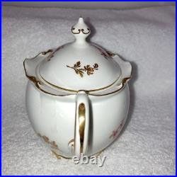 Royal Crown Derby Pinxton Roses Tea Pot Creamer Lidded Sugar Bowl Unused
