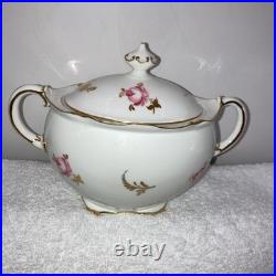 Royal Crown Derby Pinxton Roses Tea Pot Creamer Lidded Sugar Bowl Unused