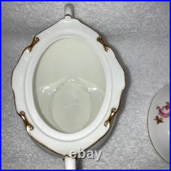 Royal Crown Derby Pinxton Roses Tea Pot Creamer Lidded Sugar Bowl Unused