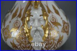 Royal Crown Derby Platinum & Gold Figural Green Man Handles Vase Circa 1877-1890