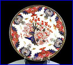 Royal Crown Derby Porcelain #383 Imari Kings Pattern 2 Pc 9 1/2 Luncheon Plates