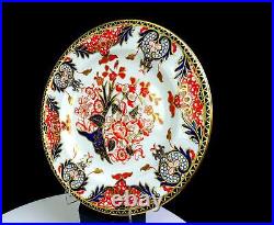 Royal Crown Derby Porcelain #383 Imari Kings Pattern 2 Pc 9 1/2 Luncheon Plates