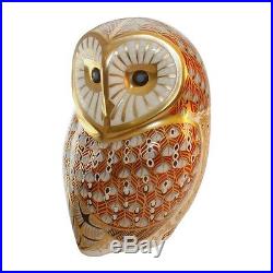 Royal Crown Derby Porcelain Animal Paperweight Barn Owl