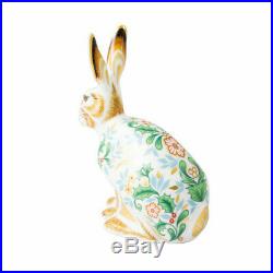 Royal Crown Derby Porcelain Animal Paperweight Winter Hare