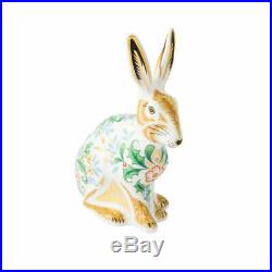 Royal Crown Derby Porcelain Animal Paperweight Winter Hare