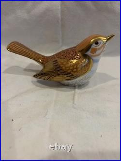 Royal Crown Derby Porcelain Bird Figurine With 22 Carat Gold Detailing