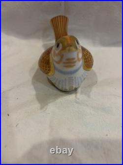 Royal Crown Derby Porcelain Bird Figurine With 22 Carat Gold Detailing