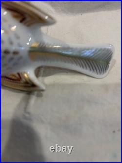 Royal Crown Derby Porcelain Bird Figurine With 22 Carat Gold Detailing